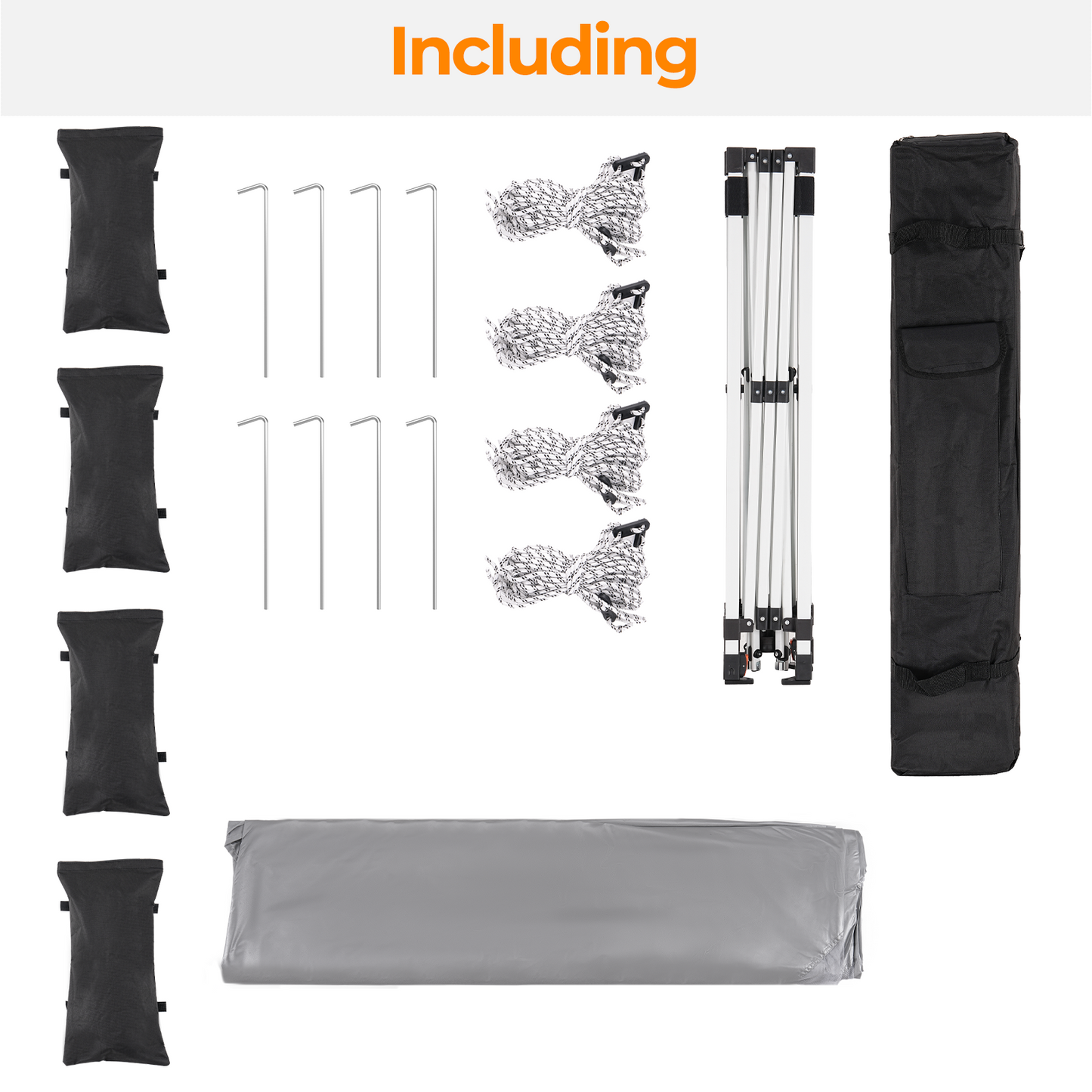 10'x 10' Pop up Canopy WhitePortable Straight Leg Instant Canopy Tent