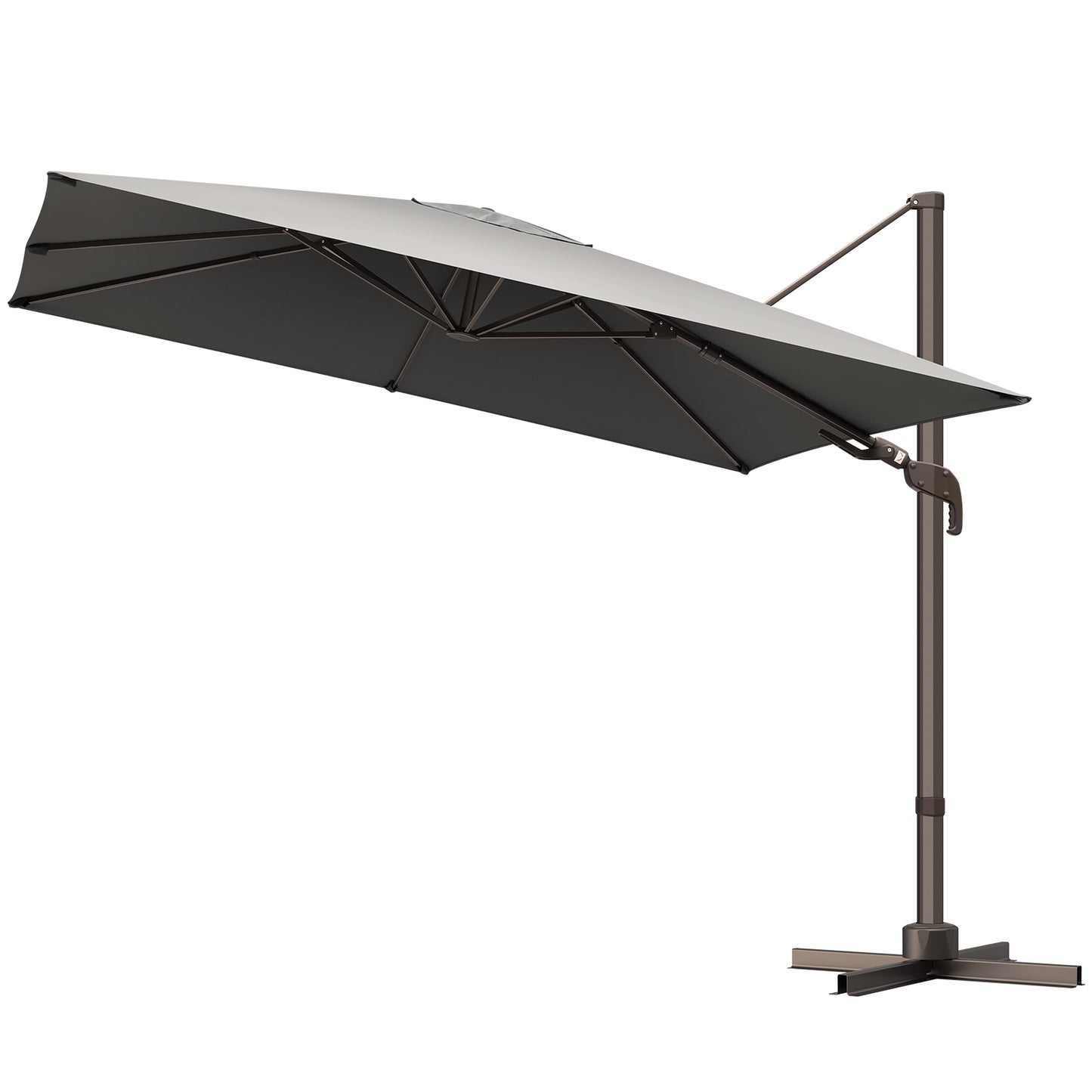 10x10ft Square Outdoor Patio Umbrella Offset Cantilever Umbrella, Gray