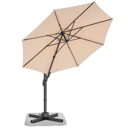 11ft Outdoor Patio Umbrella 360° Rotation Cantilever Offset Umbrell