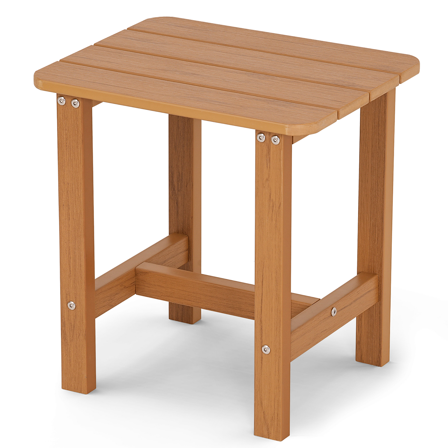 Outdoor Side Table, HDPS Wood Texture Patio Table Outdoor End Table