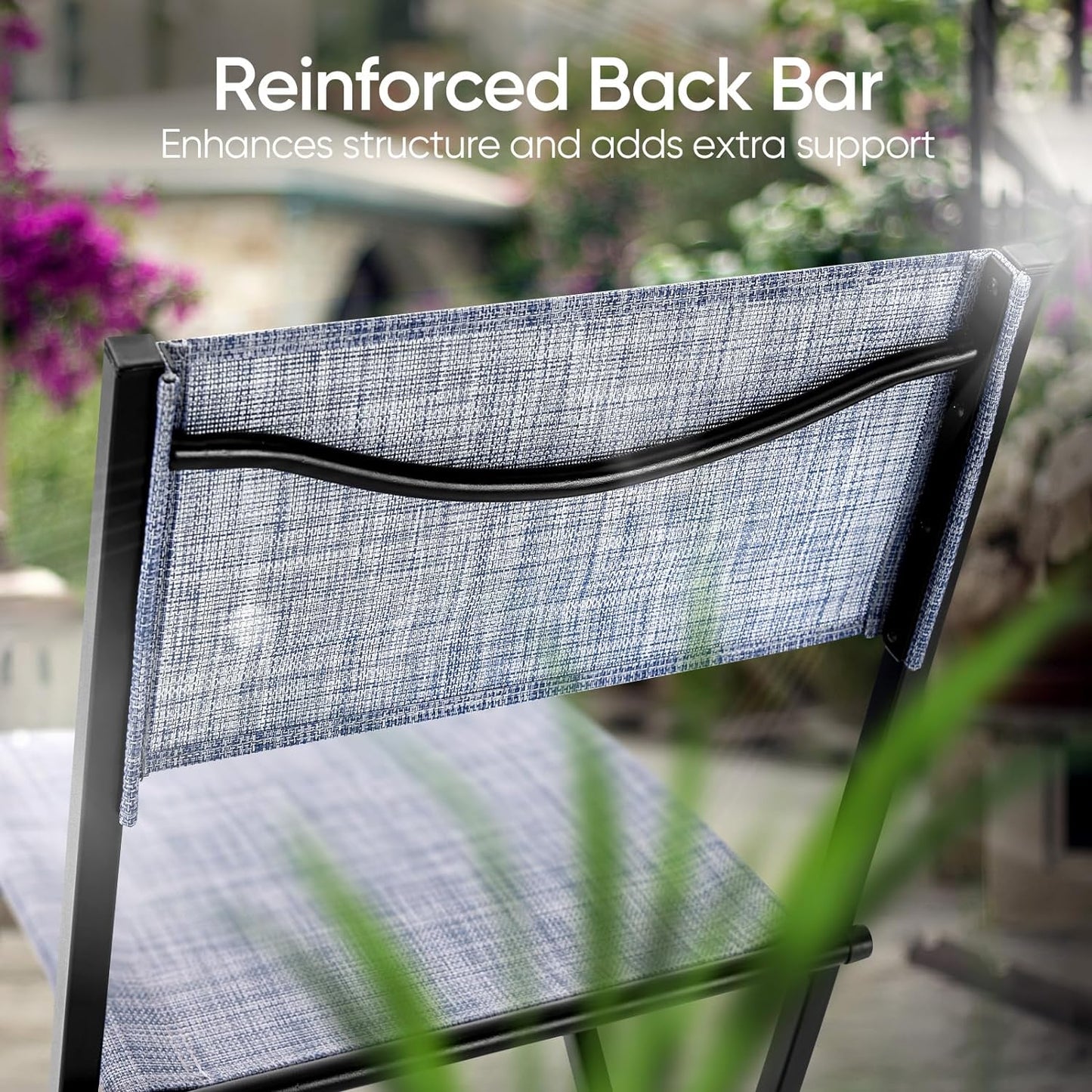 4 Piece Patio Folding Chairs, Portable Foldable Outdoor Bar Chair