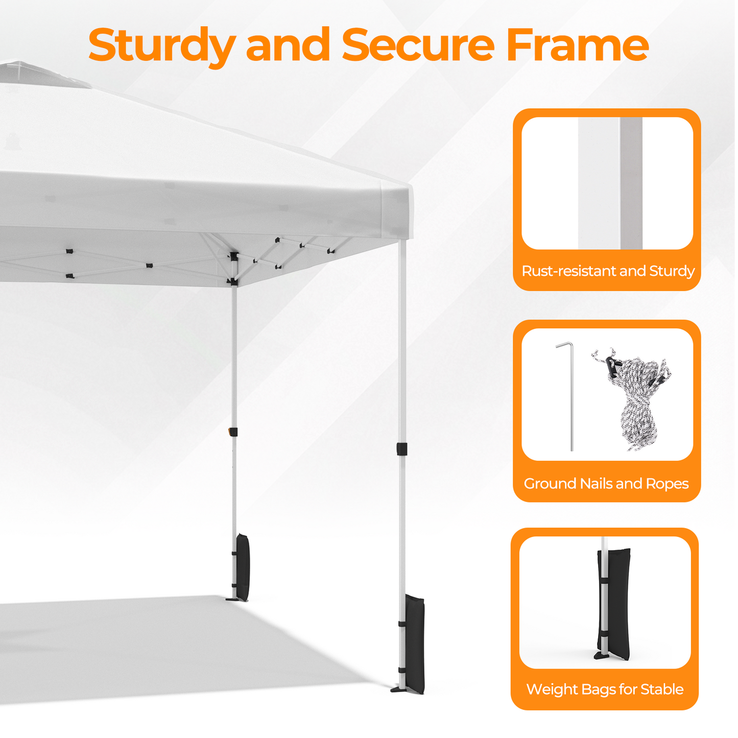 10'x 10' Pop up Canopy WhitePortable Straight Leg Instant Canopy Tent