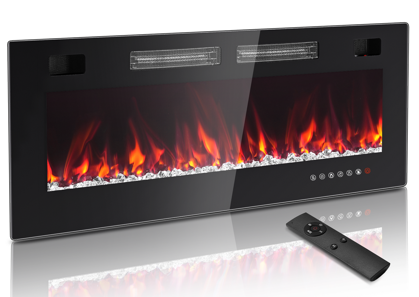 50" Electric Fireplace, 750/1500WRecessed Wall Mounted Electric Heater