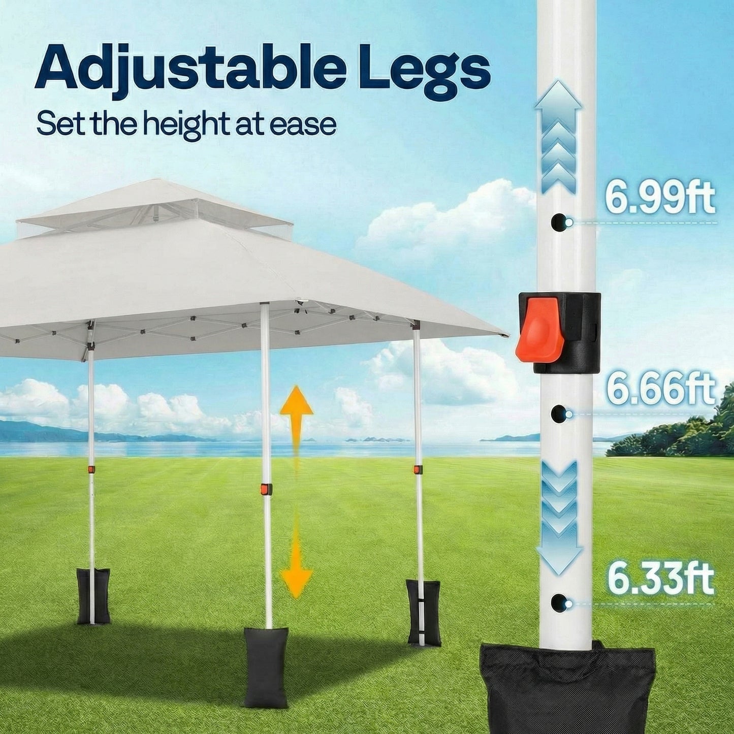 13x13 Pop Up Gazebo Instant Canopy Tent w/ Mosquito Netting,Light Gray