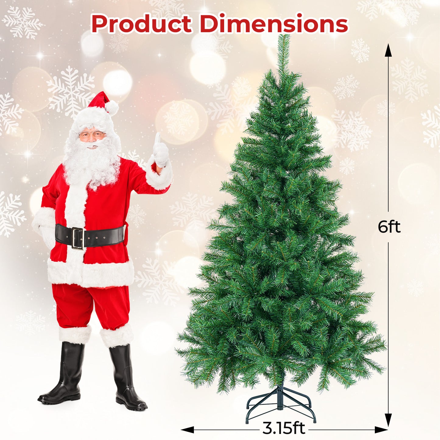 6ft Artificial Christmas Tree with 700 Tips