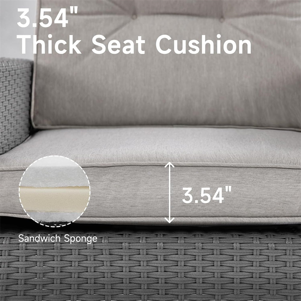 Patio Recliner, Outdoor Adjustable Backrest Rattan Reclining Chair