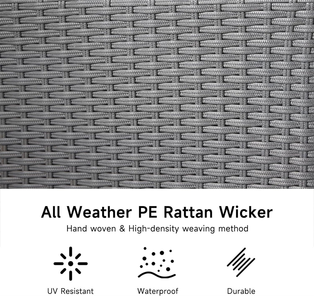 Patio Recliner, Outdoor Adjustable Backrest Rattan Reclining Chair
