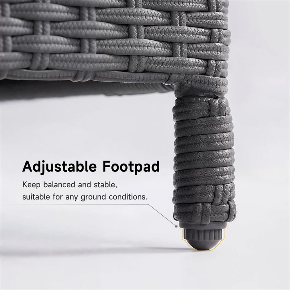 Patio Recliner, Outdoor Adjustable Backrest Rattan Reclining Chair