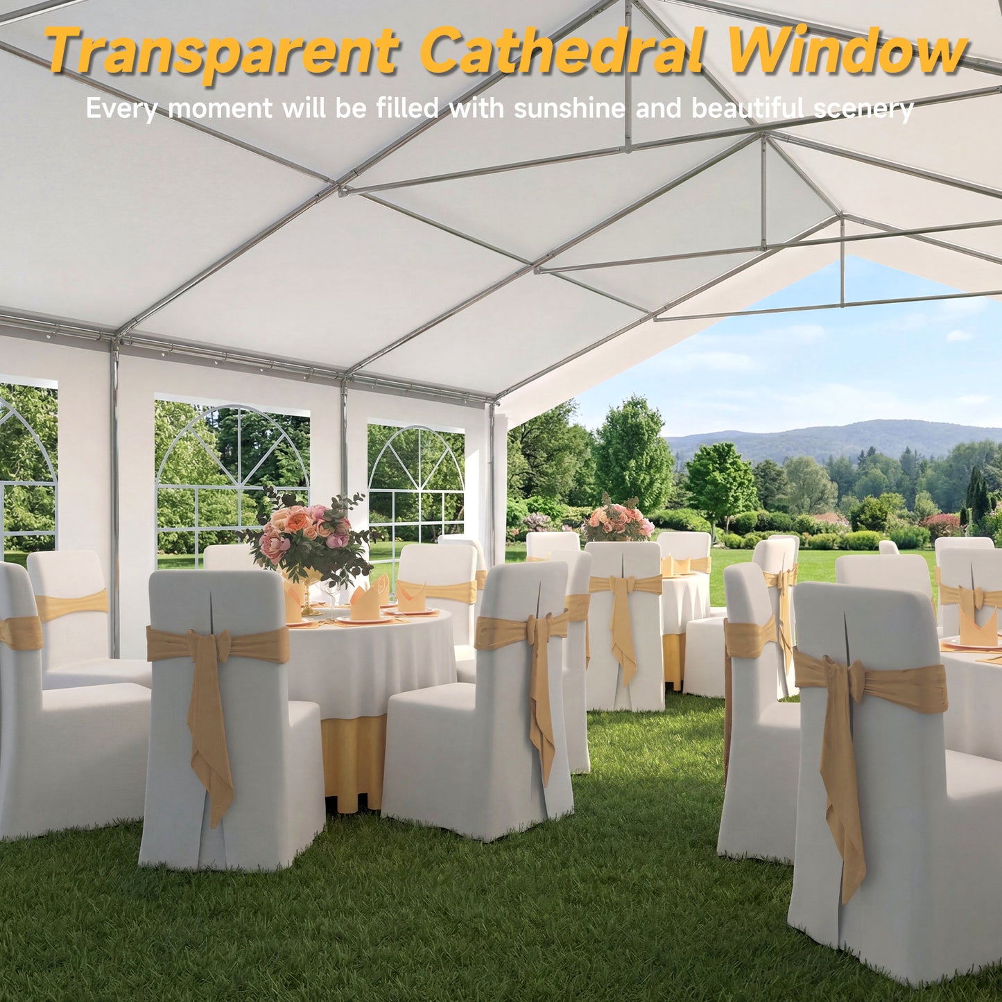 20x16ft Party Tent Heavy Duty with Removable Sidewalls and Sandbags