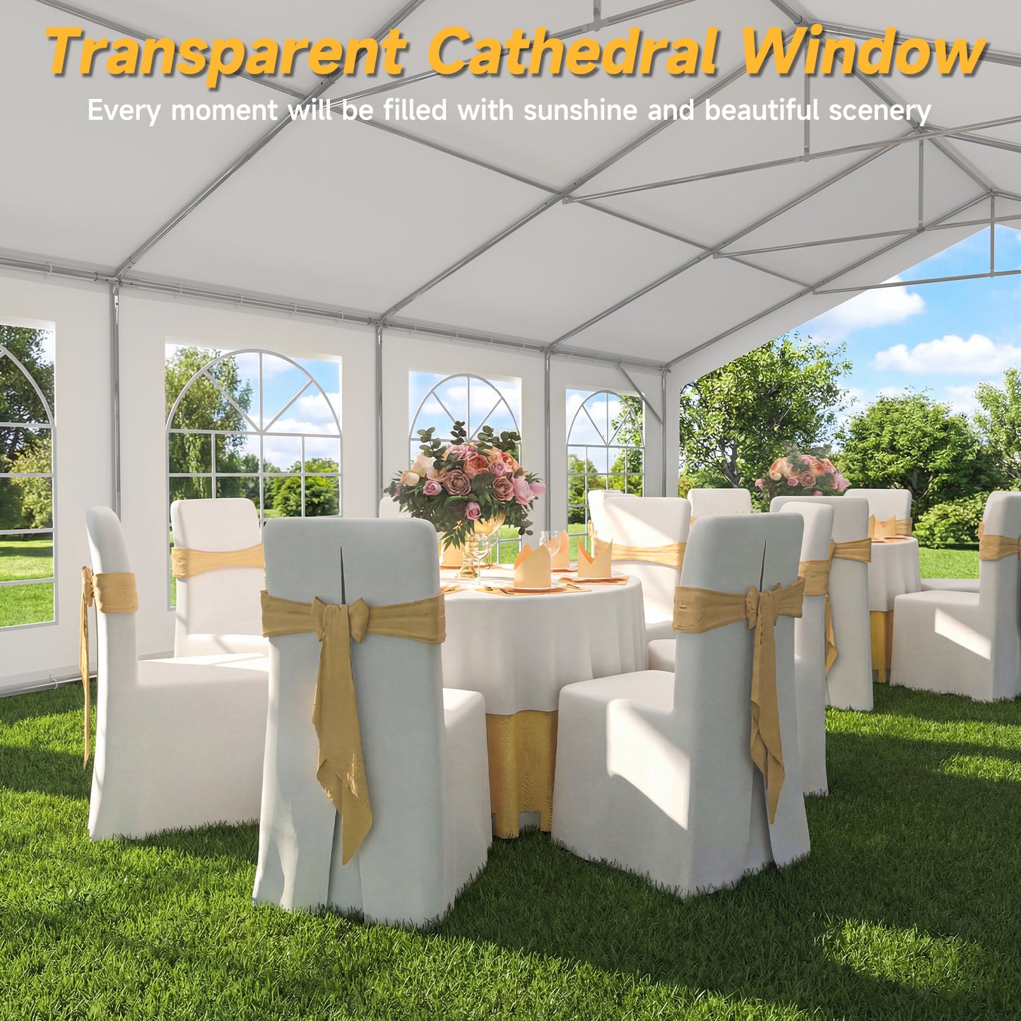 16x32ft Party Tent Heavy Duty with Removable Sidewalls and Sandbags