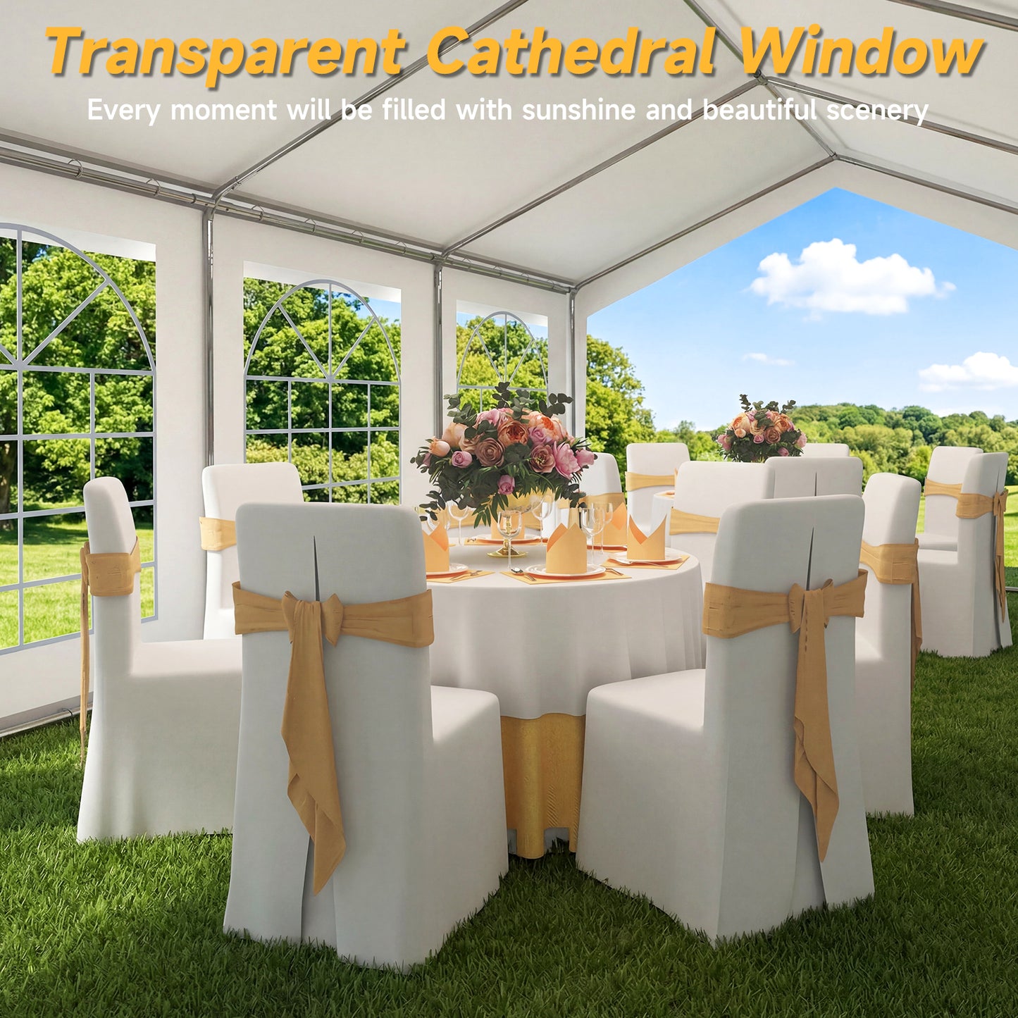13x26ft Party Tent Heavy Duty with Removable Sidewalls and Sandbags