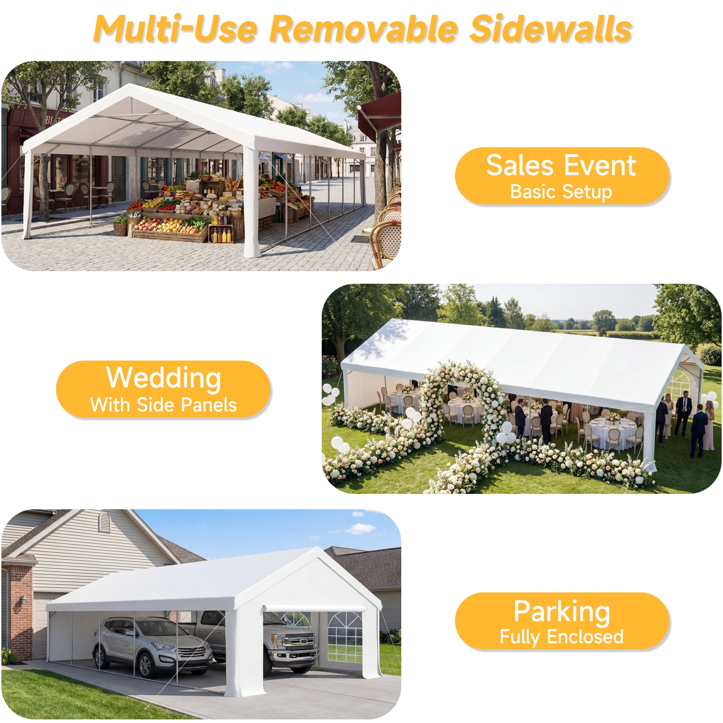 20x40ft Party Tent Heavy Duty with Removable Sidewalls and Sandbags