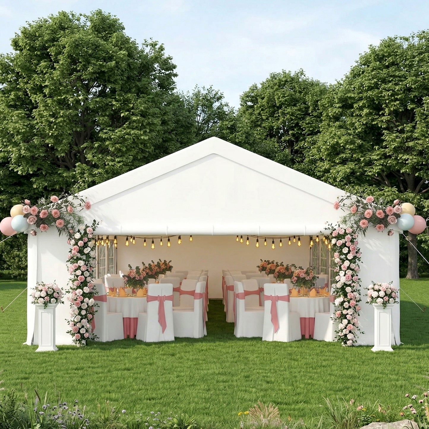 20x40ft Party Tent Heavy Duty with Removable Sidewalls and Sandbags