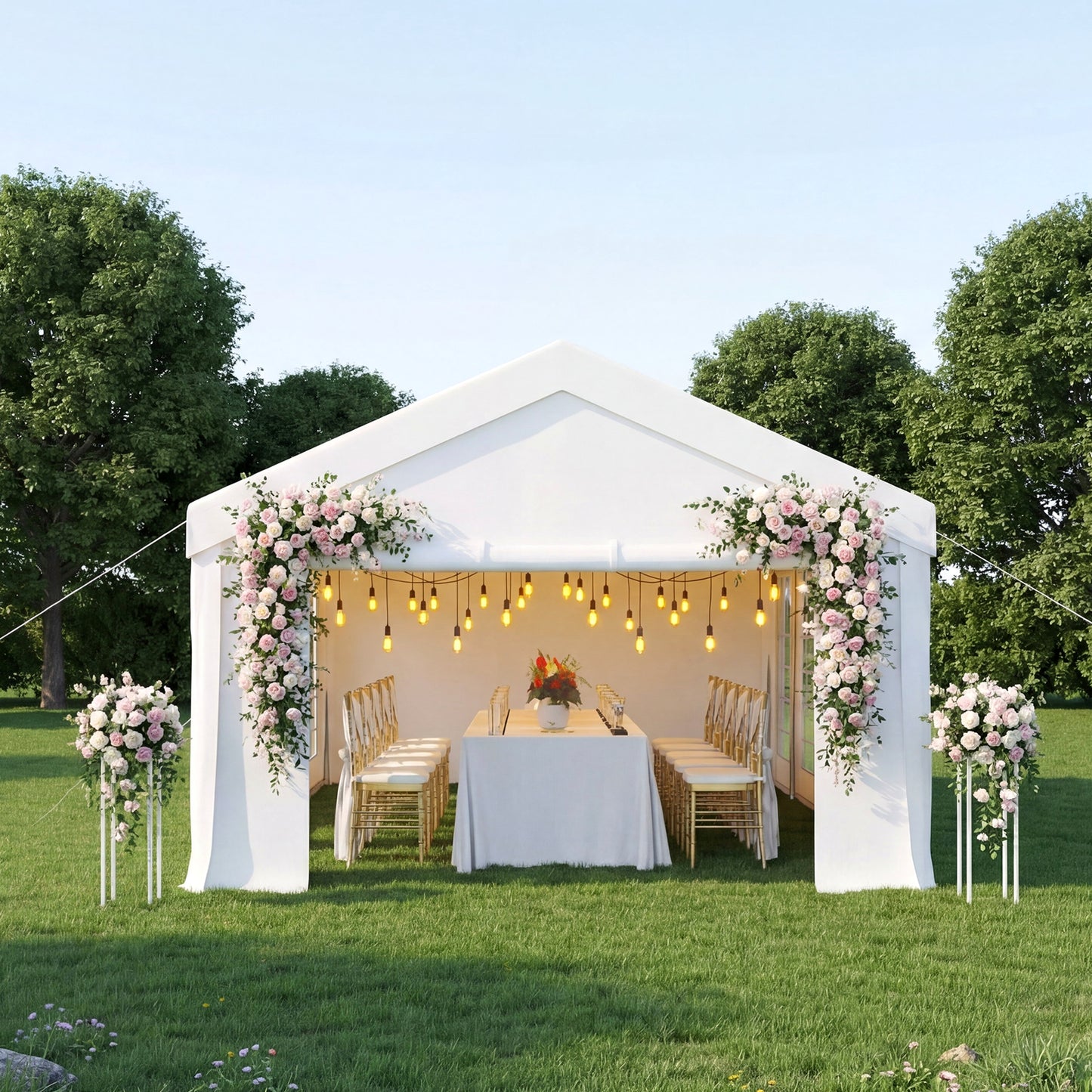 13x26ft Party Tent Heavy Duty with Removable Sidewalls and Sandbags