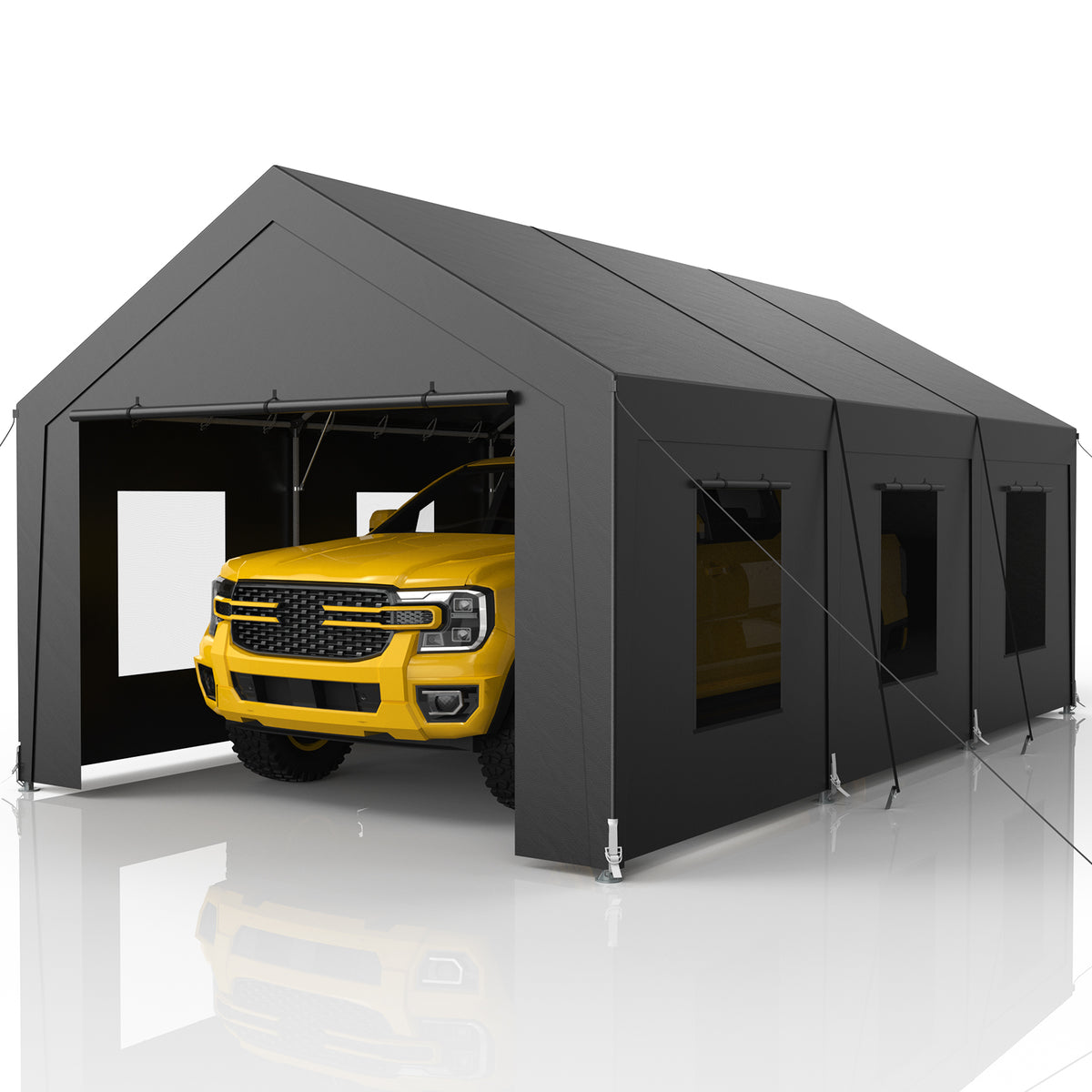Vitarpatio 12x20 ft Carport Heavy Duty, Dark Gray