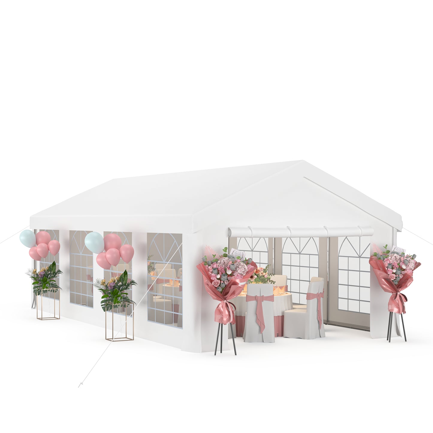 13x26ft Party Tent Heavy Duty with Removable Sidewalls and Sandbags