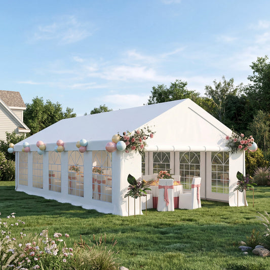 16x32ft Party Tent Heavy Duty with Removable Sidewalls and Sandbags